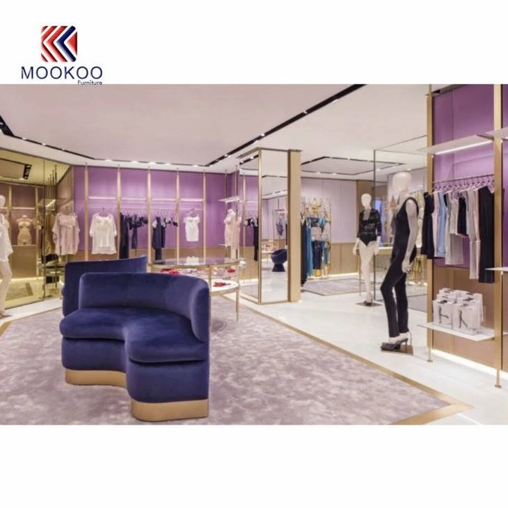 Custom High Level Decoration Ladies Clothes Display Shop Furniture With Lights From China