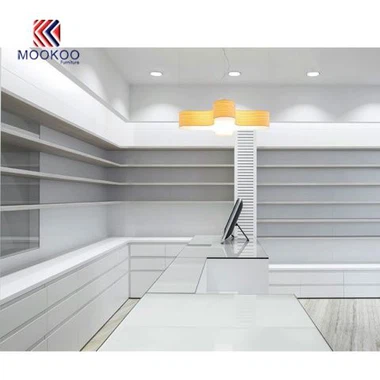ফার্মাসির শপ অভ্যন্তর আসবাবের ওষুধ প্রদর্শন